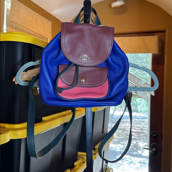 NWOT Coach Pennie Backpack 22” Colorblock Sport Blue Multi main image 10